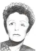 Portrait d'Édith Piaf dessiné par Chaim Topol.