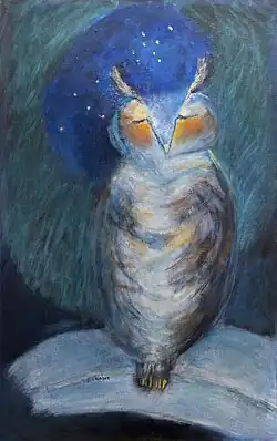 Le Hibou, acrylique sur toile, 61x38cm, 2016.