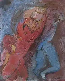 Sans titre, acrylique sur toile, 41x33cm, 1988.