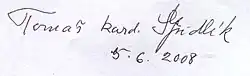 Signature de Tomáš Špidlík