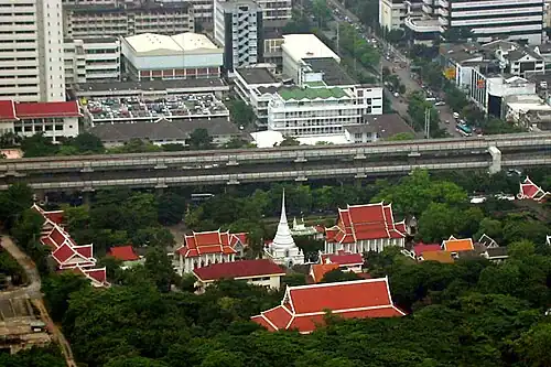 Wat Pathum Wanaram vu du gratte-ciel Baiyoke Tower II