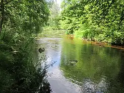 L'Isole riveraine de Mellac entre le Moulin Blanc et Pontec Amour.