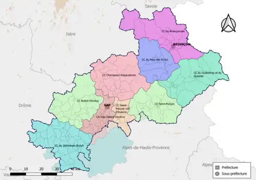 Carte montrant le contour des intercommunalités.