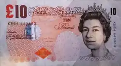 Billet de 10&nbsp;livres sterling (1re&nbsp;série, recto).