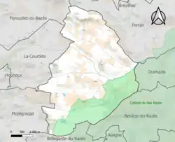 Carte de la ZNIEFF de type 1 localisée sur la commune.