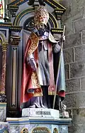 Église Saint-Gilles d'Elliant : statue de saint Morril (saint Maurille).