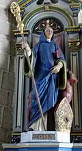 Église Saint-Gilles d'Elliant : statue de saint Gily (saint Gilles).