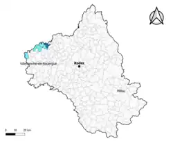 Asprières dans l'intercommunalité en 2020.