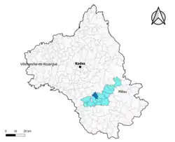 Ayssènes dans l'intercommunalité en 2020.
