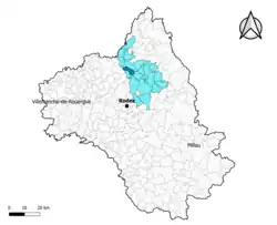 Campuac dans l'intercommunalité en 2020.