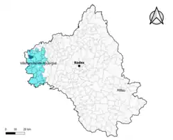 La Capelle-Balaguier dans l'intercommunalité en 2020.