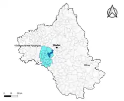 Baraqueville dans le canton de Ceor-Ségala en 2020.