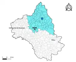 Le Cayrol dans l'arrondissement de Rodez en 2020.