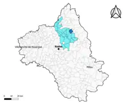 Le Cayrol dans l'intercommunalité en 2020.