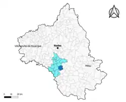 Durenque dans le canton des Monts du Réquistanais en 2020.