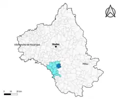 Durenque dans l'intercommunalité en 2020.