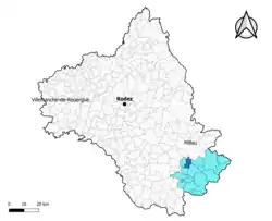 Lapanouse-de-Cernon dans l'intercommunalité en 2020.