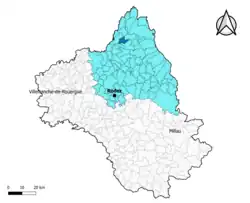 Montézic dans l'arrondissement de Rodez en 2020.