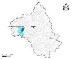 Rieupeyroux dans l'intercommunalité en 2020.