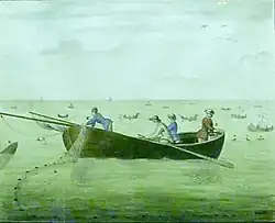 Christophe-Paul de Robien : Pesche de la sardine (dessin aquarellé sur papier, 1756).