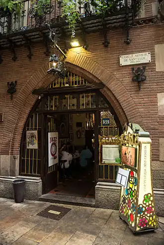 Els Quatre Gats de Pere Romeu, fréquenté notamment par Picasso et Ramon Casas.