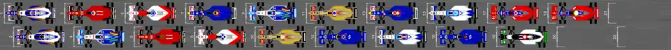 Schéma de la grille de départ du Grand Prix du Japon 1996