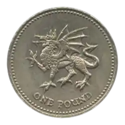 Revers de la pièce de 1 Pound