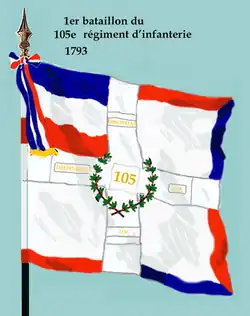 Drapeau du 1er bataillon du 105e régiment d'infanterie de ligne de 1793 à 1804