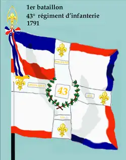 Drapeau du 1er&nbsp;bataillon du 43e&nbsp;régiment d'infanterie de ligne de 1791 à 1793
