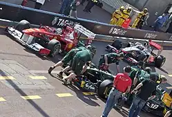 Photo de la voie des stands de Monaco lors de l'ouverture de la première séance d'essais libres.