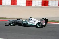 Photo de Nico Rosberg dans sa monoplace à Barcelone.