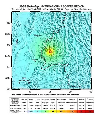 Image illustrative de l’article Séisme de mars 2011 au Yunnan