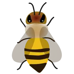 Dessin représentant une abeille vue de haut.