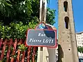 Plaque de la rue Pierre Loti à Canet-en-Roussillon