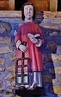 Chapelle Saint-Guénolé : statue de saint Laurent.