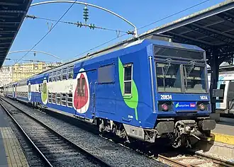 Livrée Transilien sur une rame de la Ligne P à la Gare de l'Est.