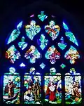 Edern : église paroissiale Saint-Edern, vitrail illustrant la vie de saint Edern.