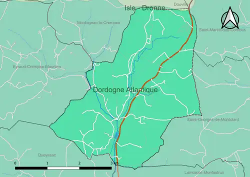 Carte en couleur présentant le(s) SAGE couvrant le territoire communal
