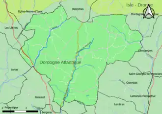 Carte en couleur présentant le(s) SAGE couvrant le territoire communal