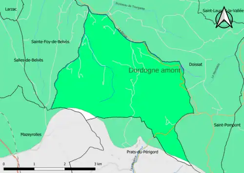 Carte en couleur présentant le(s) SAGE couvrant le territoire communal