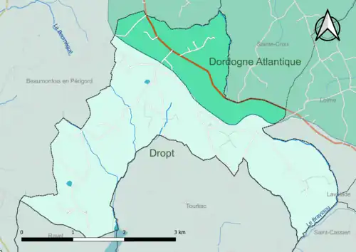 Carte en couleur présentant le(s) SAGE couvrant le territoire communal