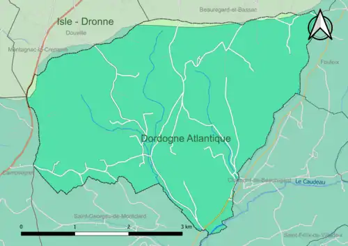 Carte en couleur présentant le(s) SAGE couvrant le territoire communal