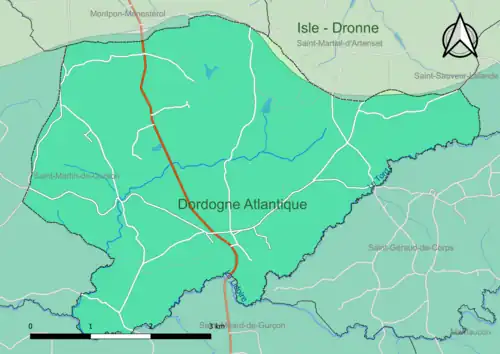 Carte en couleur présentant le(s) SAGE couvrant le territoire communal