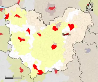 Localisation de l'aire d'attraction de Gaillon dans le département de l'Eure.