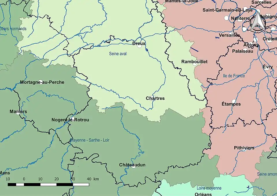 L'Eure-et-Loir est découpée en deux sous-bassins.