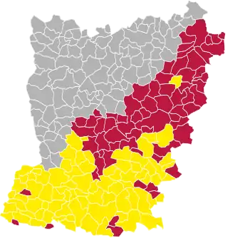 Nuance politique des candidats arrivés en tête dans chaque commune au 2e tour.