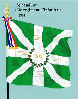 Drapeau du 2e bataillon du 103e régiment d'infanterie de ligne de 1793 à 1804