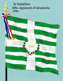 Drapeau du 2e bataillon du 105e régiment d'infanterie de ligne de 1793 à 1804