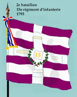 Drapeau du 2e bataillon du 15e régiment d'infanterie de ligne de 1793 à 1794