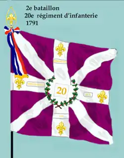 Drapeau du 2e bataillon du 20e régiment d'infanterie de ligne de 1791 à 1793